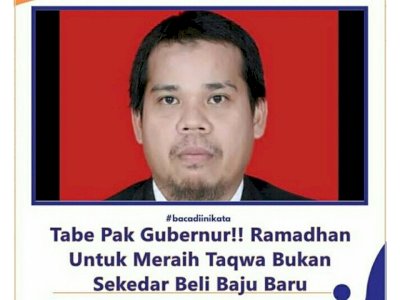 Kritik Kebijakan Gubernur NA, Suryadi Yamin: Lebaran Bukan Sekedar Baju Baru