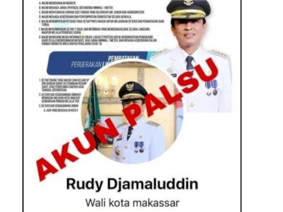 Waspada, Aksi Penipuan Medsos Atas Nama Pj Wali Kota Rudy Djamaluddin