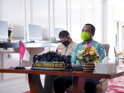 Wagub Ikuti Rapat Koordinasi Pemulihan Ekonomi Nasional, Sulsel Urutan Pertama Realisasi Belanja APBD 2020