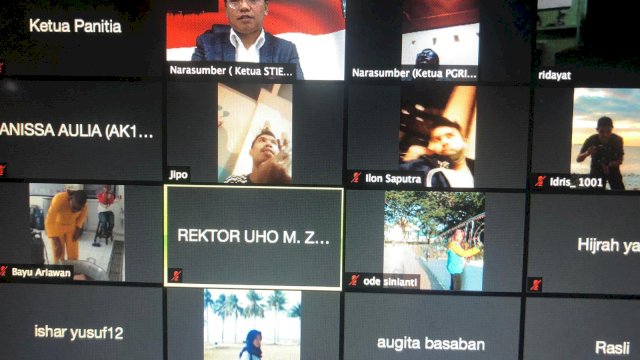 Webinar Bersama Rektor UHO dan Ketua PGRI Sultra, Bahtiar Maddatuang Dorong Sultra Bangun Kampus Vokasi