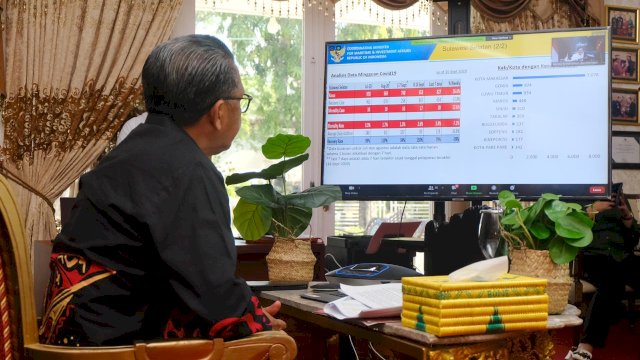 Gubernur Sulsel Rapat Pengendalian dan Evaluasi Penanganan Covid-19 Bersama Menko Marves