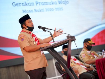 Hadiri Pelantikan Kwarcab Gerakan Pramuka Wajo, ini Pesan Wagub Sulsel