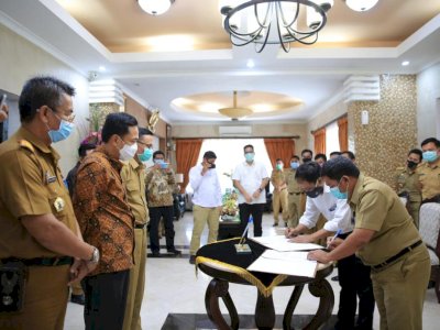 Tuntaskan Pedestrian Tanjung Bunga, Pj Wali Kota Tunjuk PT. Nindya Karya