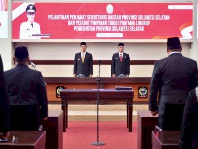 Pj Gubernur Prof Zudan Lantik Pj Sekda dan 5 Pejabat Eselon II, Ada Abdul Hayat Gani