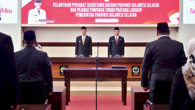 Pj Gubernur Prof Zudan Lantik Pj Sekda dan 5 Pejabat Eselon II, Ada Abdul Hayat Gani