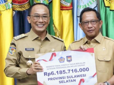 Pemprov Sulsel Terima Insentif Fiskal Rp6,1 Miliar dari Kementrian Keuangan