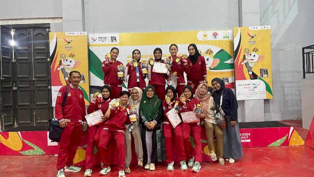 Ikuti Jejak Ganda Putra, Tim Sepak Takraw Ganda Putri Sulsel Sumbangkan Medali Emas PON XXI