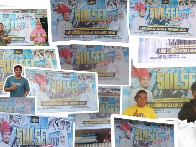 Relawan Tim Dozer Pasang 3.059 Spanduk Andi Sudirman-Fatmawati di Seluruh Desa di Sulsel