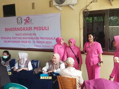 Ratusan Warga Manggala Antusias Ikuti Bakti Kesehatan Memperingati Hut HKGB ke-72 tahun 2024 Oleh Pengurus Bhayangkari Peduli Ranting Manggala