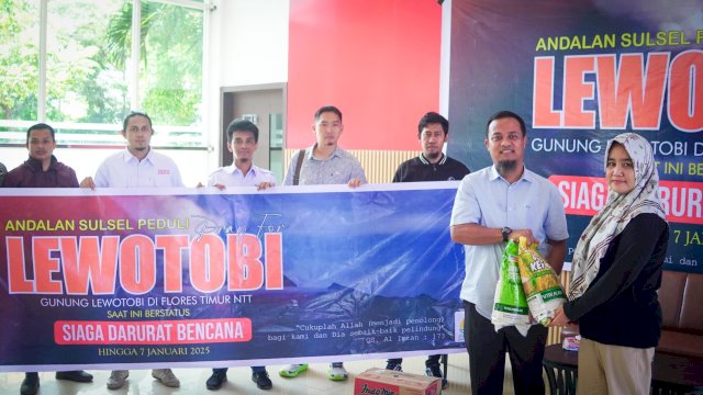 Andalan Sulsel Peduli Salurkan Bantuan Kemanusiaan Korban Erupsi Gunung Lewotobi NTT