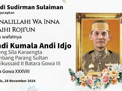 Andi Sudirman Sampaikan Duka Cita Meninggalnya Raja Gowa ke-38 Andi Kumala Idjo
