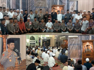 Kapolsek Manggala Dampingi Kapolrestabes Makassar Safari Ramadhan di Masjid Raya Bukit Baruga Antang