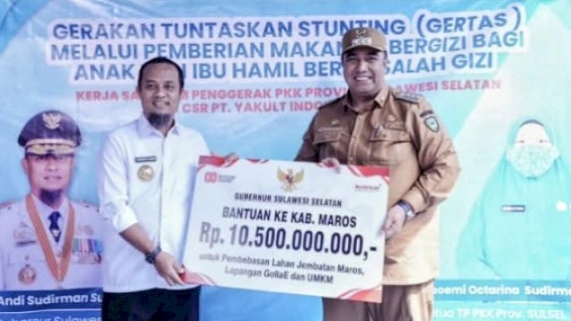 Gubernur Sulawesi Selatan Andi Sudirman Sulaiman dan Bupati Maros Chaidir Syam.