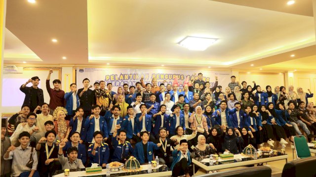 Pelantikan PC PMII Kota Makassar, periode 2025-2026 di Convention Hall FIP UNM, Jumat, 1 Agustus 2025. (foto:ist)