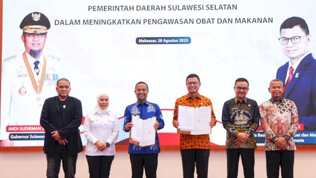 Pemerintah Provinsi Sulawesi Selatan bersama Badan Pengawas Obat dan Makanan Republik Indonesia (BPOM RI) resmi menandatangani nota kesepahaman (MoU) dan hibah lahan seluas 10 hektare