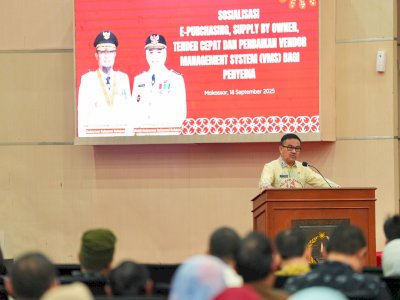 Sekprov Sulsel Resmi Membuka Sosialisasi E-Purchasing, Supply by Owner, Tender Cepat, dan Perbaikan VMS bagi Penyedia