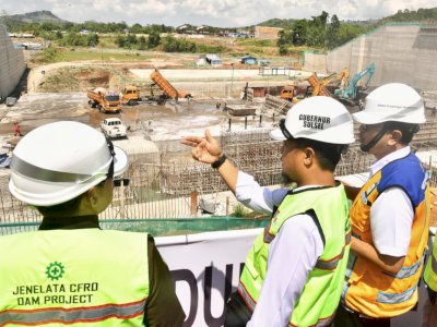 Gubernur Sulsel Tinjau Progres Pembangunan Bendungan Jenelata di Gowa