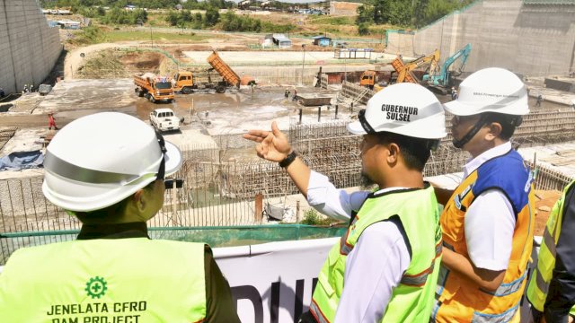 Gubernur Sulsel Tinjau Progres Pembangunan Bendungan Jenelata di Gowa