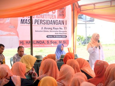 Anggota DPRD Provinsi Sulawesi Selatan (Sulsel) Haslinda Wahab, Reses di Kelurahan Bitowa, Kecamatan Manggala, Kota Makassar