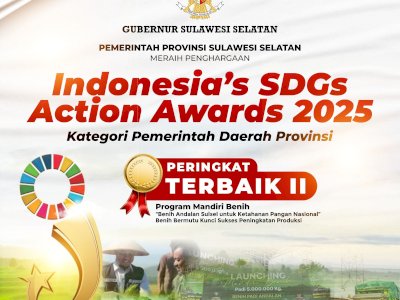 Gubernur Sulsel Terima Penghargaan Indonesia&#8217;s SDGs Action Awards 2025