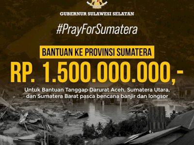 Gubernur Sulsel Berikan Rp1,5 Miliar Bantuan Keuangan Tanggap Darurat untuk Bencana di Sumatera
