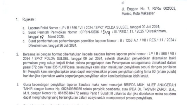 Korban Penggelapan ” Yan Christian Gunawan Meminta Keadilan”!