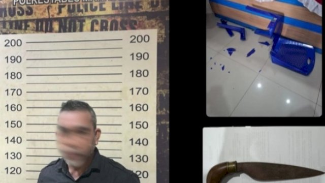 Foto Sakir Dg Rappung ditangkap oleh Jatanras Makassar 