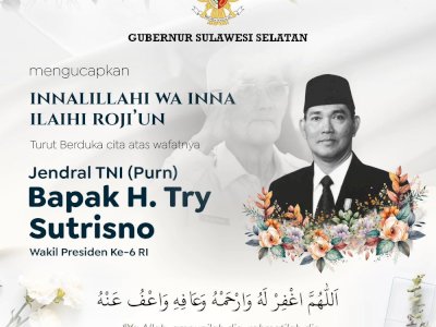 Gubernur Andi Sudirman Sampaikan Duka Mendalam atas Wafatnya Try Sutrisno