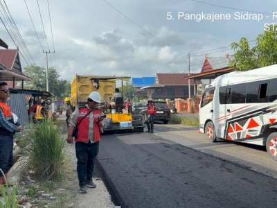 Pemprov Sulsel Perkuat Infrastruktur Jalan Poros Sidrap, Ruas Pangkajene&ndash;Rappang Dikebut