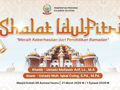 Pemprov Sulsel Gelar Shalat Idul Fitri di Masjid Kubah 99, Usung Tema “Meraih Keberhasilan dari Pendidikan Ramadan