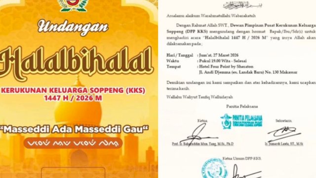 ​Pererat Silaturahmi, Kerukunan Keluarga Soppeng (KKS) Gelar Halalbihalal 27 Maret Mendatang