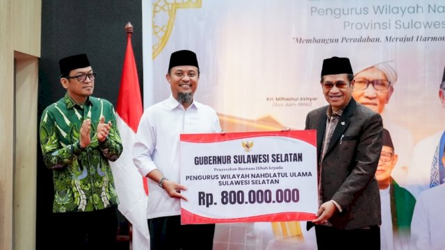 Halal Bihalal PWNU, Gubernur Andi Sudirman Sulaiman Serahkan Hibah Rp800 Juta dan Alsintan