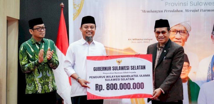 Halal Bihalal PWNU, Gubernur Andi Sudirman Sulaiman Serahkan Hibah Rp800 Juta dan Alsintan