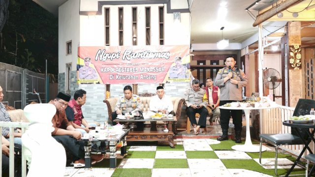 Ngopi Kamtibmas di Antang Makassar, Wakapolrestabes Ajak Warga Jaga Keamanan Lingkungan