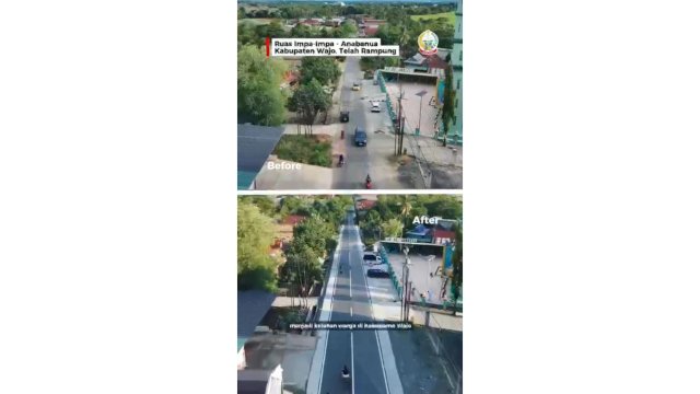 Ruas Jalan Impa-Impa &ndash; Anabanua di Wajo Mulus, Gubernur Sulsel: Mobilitas Warga Kian Lancar