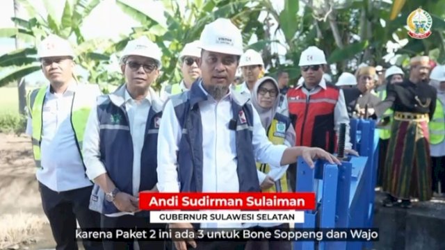 Perkuat Jaringan Irigasi, Gubernur Sulsel Groundbreaking Program MYP Irigasi di Soppeng-Bone-Wajo