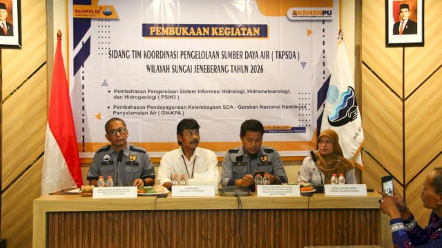 Pemprov Sulsel Perkuat Integrasi Pengelolaan SDA Jeneberang, Sidang TKPSDA Bahas Sistem Informasi dan Kolaborasi Nasional