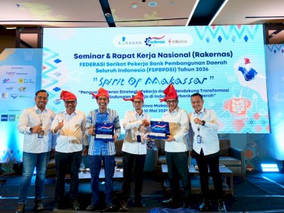 Sekda Sulsel Hadiri Rakernas FSP BPD SI, Pemprov Sulsel Dorong Keseimbangan Bisnis Perbankan dan Kesejahteraan Pekerja