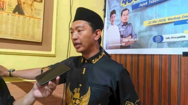 Plt Wakil Sekretaris DPD I Golkar Sulsel Arief Rosyid Hasan saat diwawancarai di Makassar, Jumat, (22/5/2026).