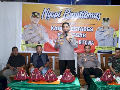 Ngopi Kamtibmas di Bitowa, Kapolrestabes Makassar Ajak Warga Perangi Geng Motor dan Narkoba