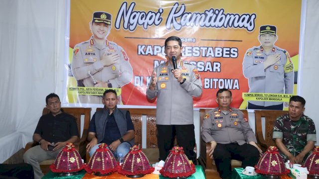 Ngopi Kamtibmas di Bitowa, Kapolrestabes Makassar Ajak Warga Perangi Geng Motor dan Narkoba