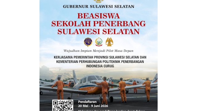 Pemprov Sulsel Buka Beasiswa Pilot 2026, Gubernur Andi Sudirman Ajak Generasi Muda Raih Cita-cita di Dunia Penerbangan