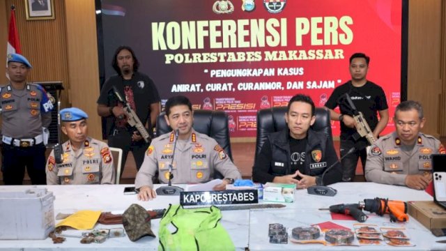 Polrestabes Makassar Tangkap 5 Pelaku Penyerangan Geng Motor di Jalan Ablam, Motifnya Terungkap