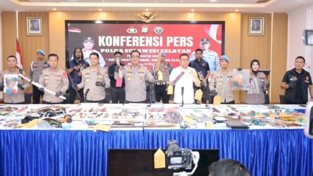 Polda Sulsel Ungkap 148 Kasus Kejahatan Jalanan, 176 Tersangka Diamankan