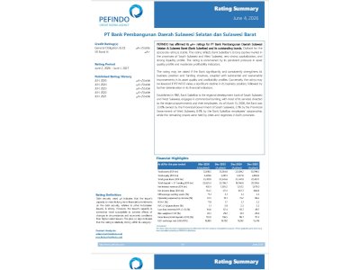 Bank Sulselbar Pertahankan Peringkat idA+ Dengan Outlook Stabil Dari Pefindo