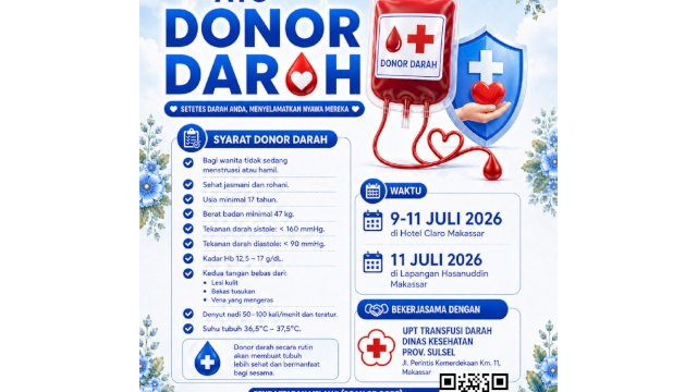 Ayo Ikuti! Donor Darah Semarak HKG PKK ke-54 dan 46 Tahun Dekranas, Bantu Jaga Ketersediaan Stok Darah