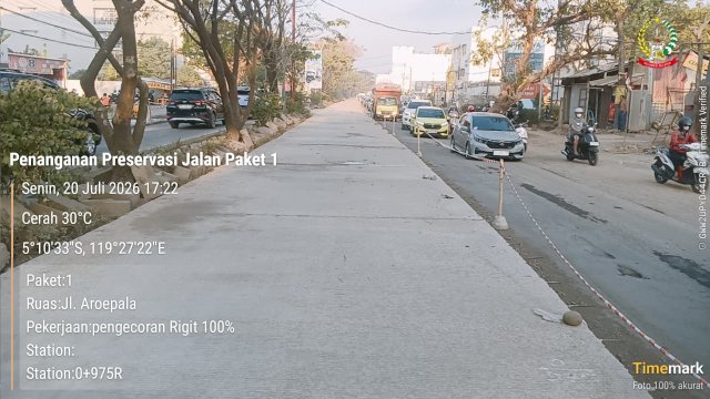 Mengapa Jalan Aroepala Dibeton Sedang Hertasning Diaspal? Ini Penjelasan Pemprov Sulsel