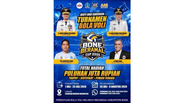 PBVSI Bone Siap Gelar Turnamen Bola Voli BerAmal Cup 2026, Hadirkan Atmosfer Liga Profesional dan Semangat Berbagi