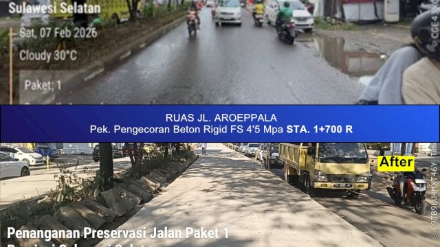 Pemasangan Kerb Median Jalan Hertasning, Progres Tembus 74 Persen
