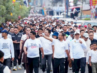 Gubernur Sulsel Lepas Ribuan Peserta Jalan Sehat Anti Mager Toraja Utara